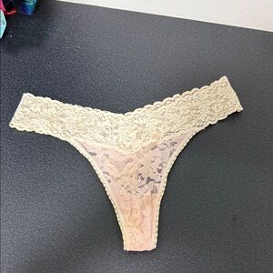 Lace Thong Panties in Soft Beige 90’s Y2K